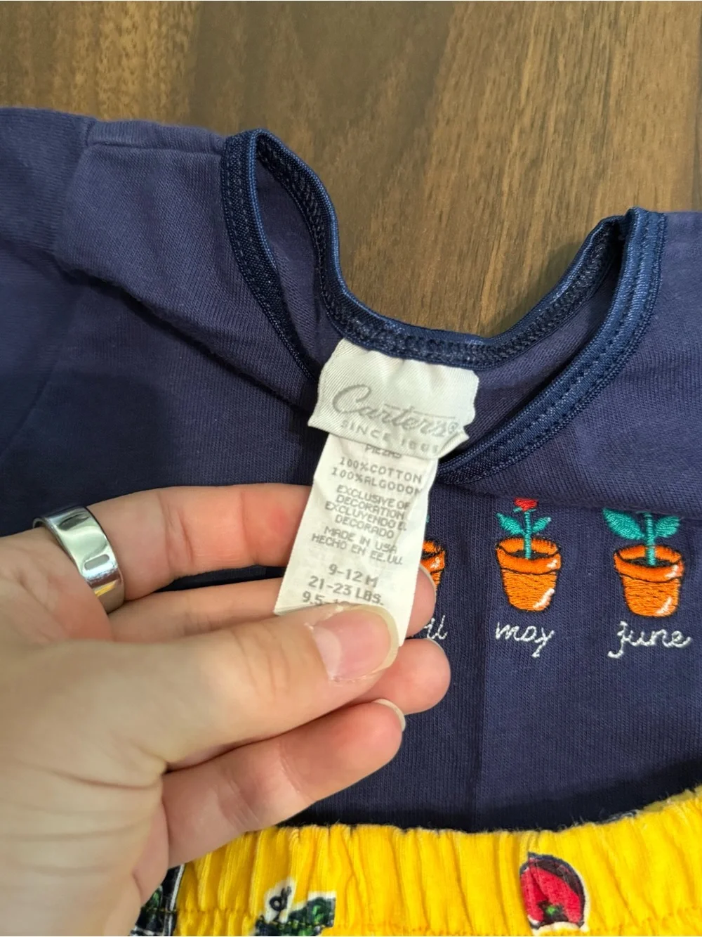 Baby girl vintage Carter’s 90’s garden shirt and shorts set